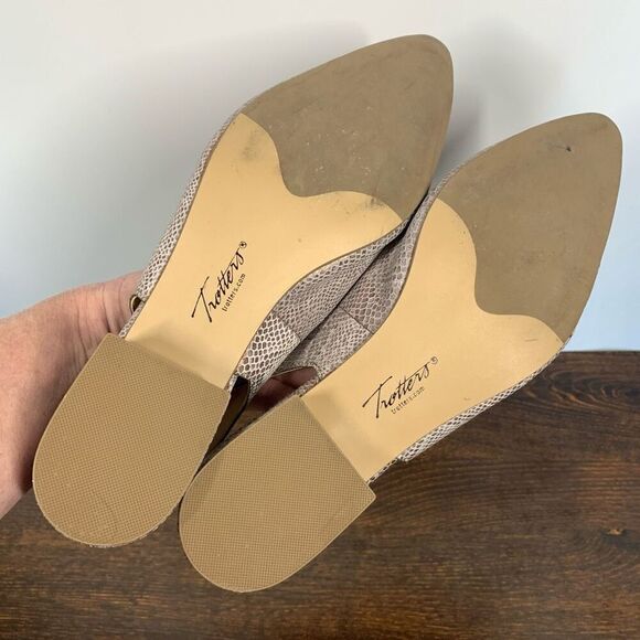 Trotters Joselyn Snakeskin Metallic Print Slingback Flat Shoe Size 8.5M NEW - Picture 7 of 7